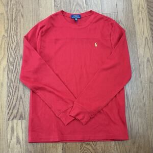 Polo Ralph Lauren Boys Long Sleeve Shirt‎ Red XL 18-20 Crewneck Cotton Blend NWT